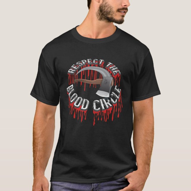 Bushcraft Blood Circle Scout Safety with Axe or Kn T-Shirt (Vorderseite)