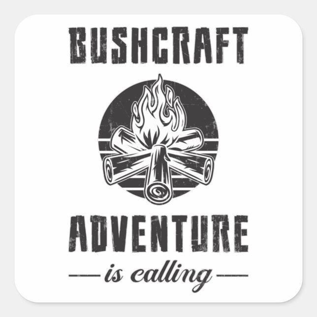 Bushcraft Bushcrafter Überleben Outdoor Geschenkid Quadratischer Aufkleber (Vorderseite)