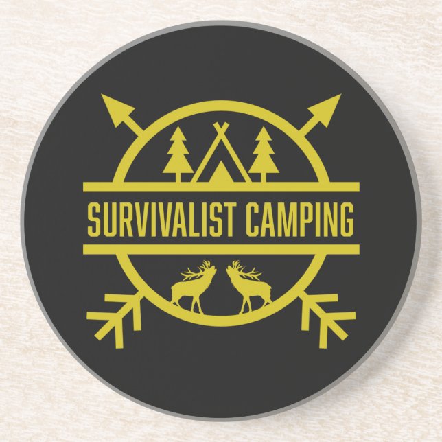 Bushcraft Outdoor Survivalist Getränkeuntersetzer (Vorne)