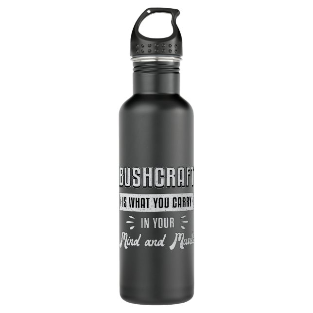 Bushcraft Survival Bushcrafter Survivor Funny Gift Edelstahlflasche (Vorderseite)
