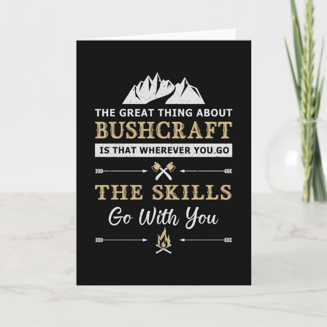 Bushcraft Survival Mountain Bushcrafter Funny Gift Karte (Vorderseite)