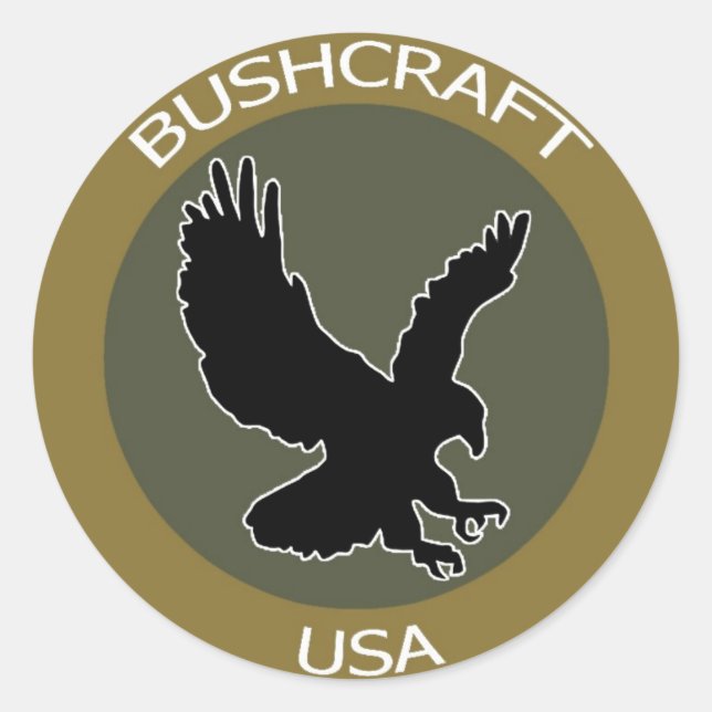 BushcraftUSA Brown Patch Runder Aufkleber (Vorderseite)