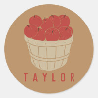 Bushel Basket of Apples Illustration