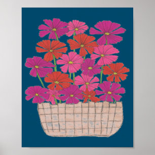 Bushel von hellen Kosmos Poster