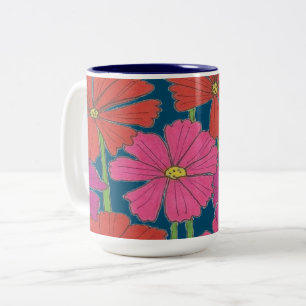 Bushel von hellen Kosmos Zweifarbige Tasse