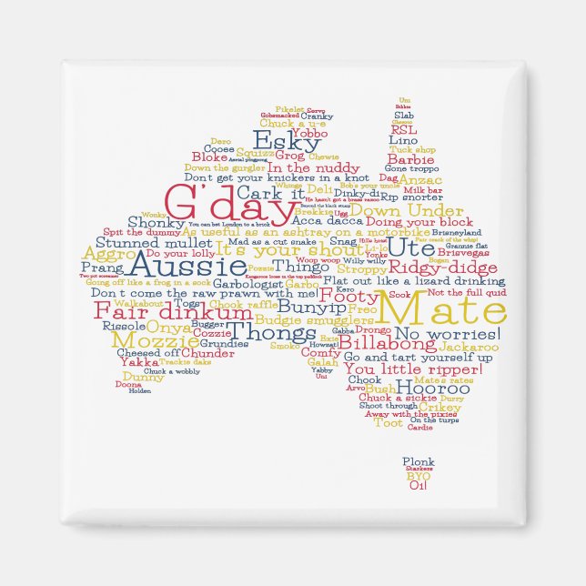 Bushfire Special Edition Aussie Slang Karte Magnet (Vorne)