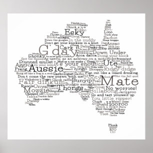 Bushfire Special Edition Aussie Slang Karte Poster