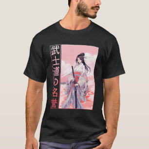 Bushido Code Anime Samurai Girl Japanischer Kriege T-Shirt