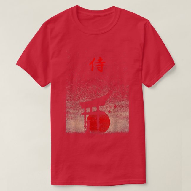 Bushido Code Samurai Japanese Warrior Kanji  T-Shirt (Design vorne)