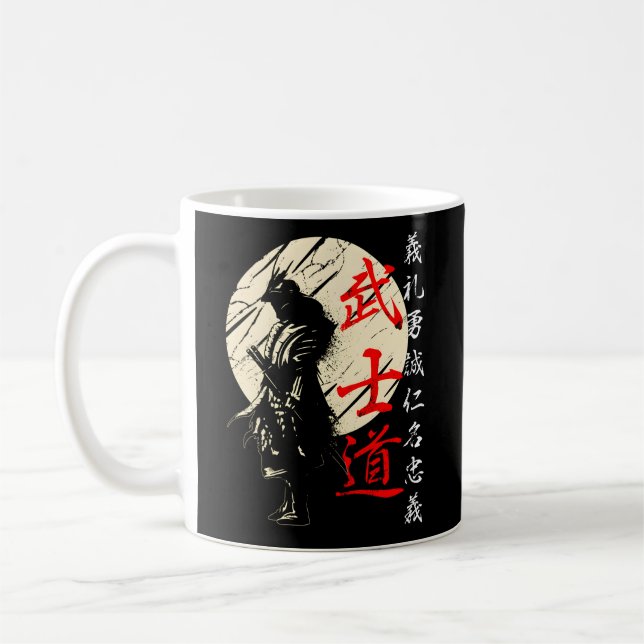 Bushido Code Samurai Japanisches Krieger-Kanji Kaffeetasse (Links)