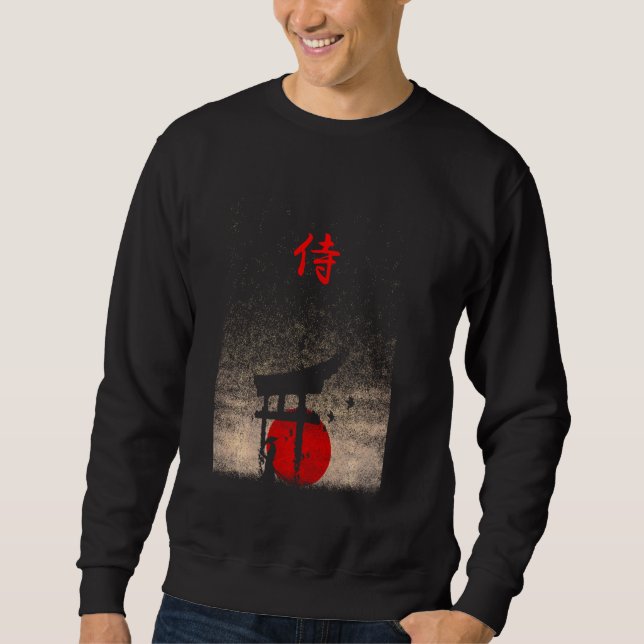 Bushido Code Samurai Japanisches Krieger-Kanji Sweatshirt (Vorderseite)