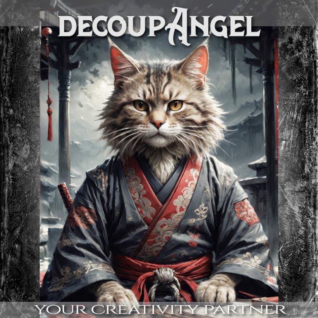 Bushido Feline Spirit - Decoupage - Seidenpapier (Von Creator hochgeladen)