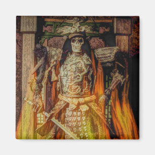 Bushido japanische Samurai-Rüstung Samurai-Schädel Magnet