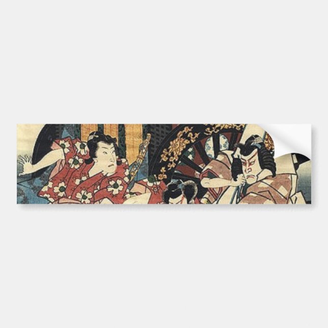 Bushido-Schwert gegen japanischen Samurai-Krieger Autoaufkleber (Vorne)