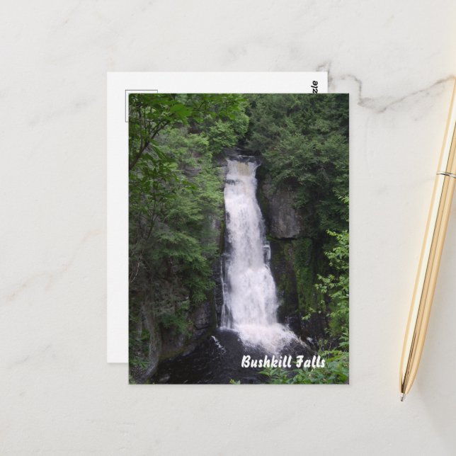 Bushkill Falls Poster Postkarte (Vorderseite/Rückseite Beispiel)