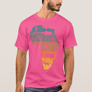 Bushman Khoi San Hunt African Art Djembe Drum Vint T-Shirt