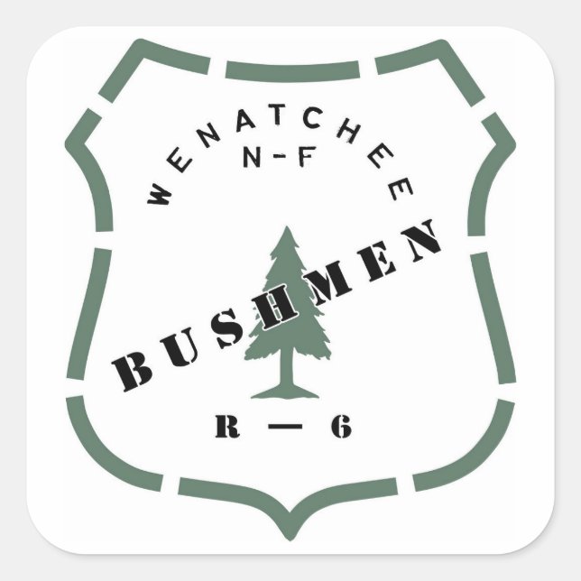 Bushmen-Aufkleber 1 Quadratischer Aufkleber (Vorderseite)