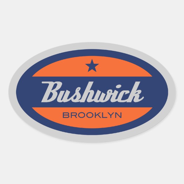 Bushwick Ovaler Aufkleber (Vorderseite)