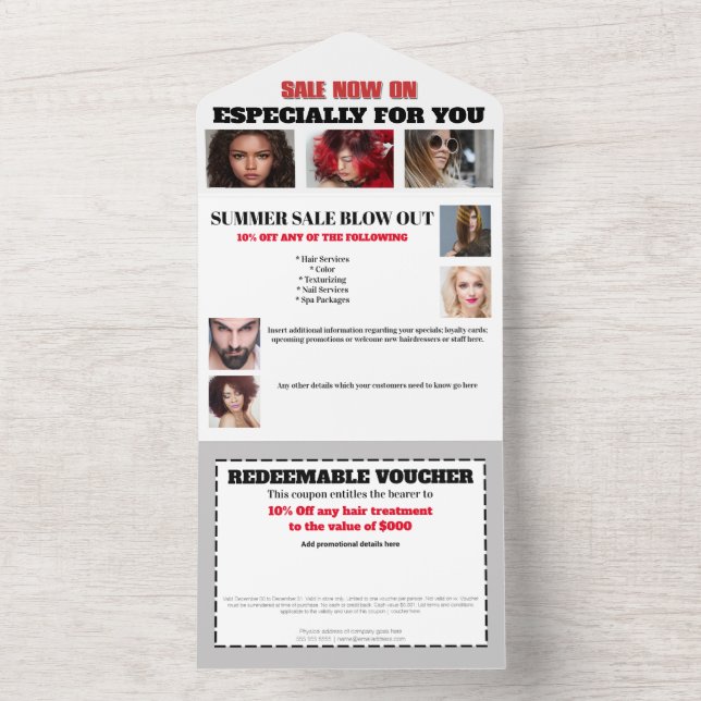 Business 13 Foto Werbegutschein grau All In One Einladung (Innen Boden)