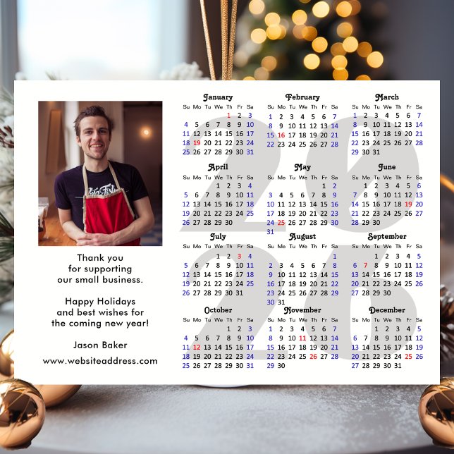Business 2026 Kalender Minimalistisches Foto Magne Magnetkarte (Von Creator hochgeladen)