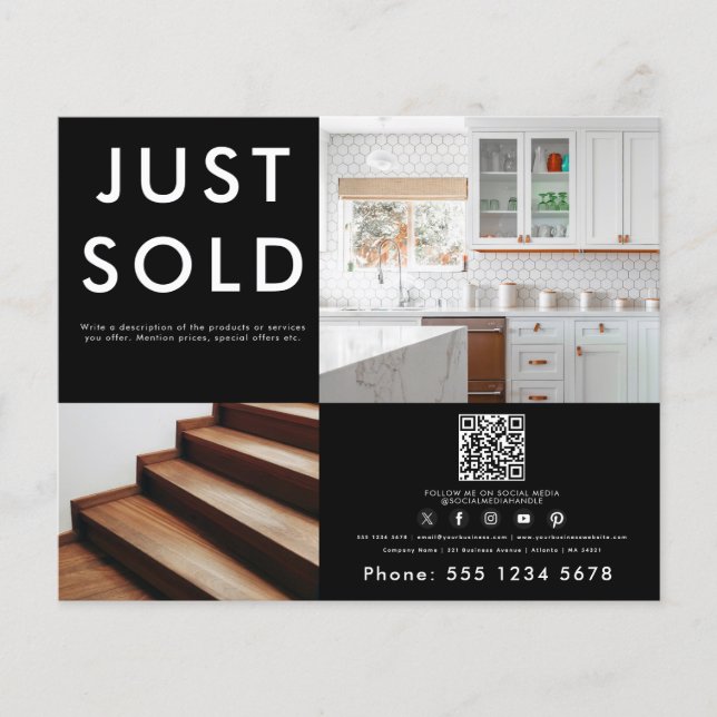 Business 2 Werbemittel Foto QR Code Social Media Flyer (Vorne)