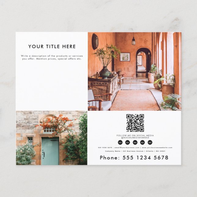 Business 2 Werbemittel Foto QR Code Social Media Flyer (Vorne)