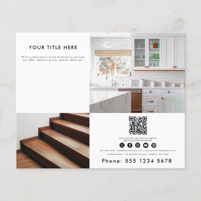 Business 2 Werbemittel Foto QR Code Social Media Flyer (Vorne)