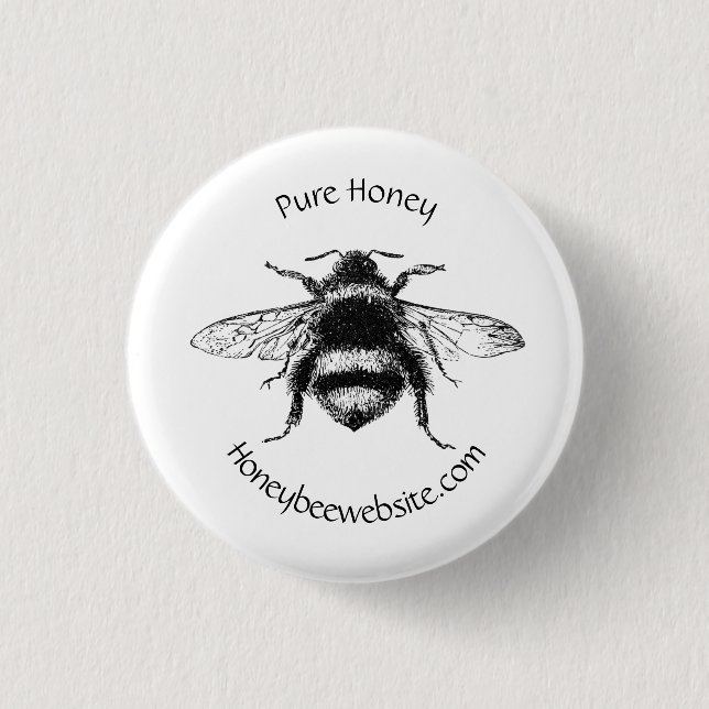Business Abzeichen - Honigbienendesign Button (Vorderseite)