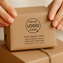 Business Address Rubber Stamp | Logo Branded Gummistempel