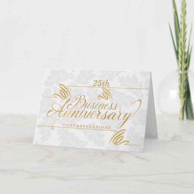 Business Anniversary Custom Year Elegante Glückwün Karte (Vorderseite)