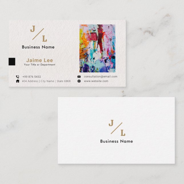 Business Art Gallery | Modernes Minimalistisch Visitenkarte (Vorne/Hinten)