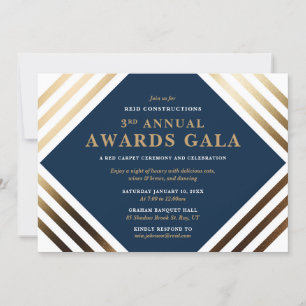 Business Awards Gala Elegante Gold & Navy Einladung