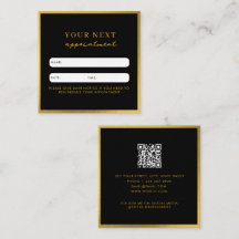 Business Beauty Termin Karte Schwarzes Gold