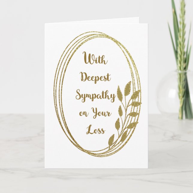 Business Beileid Gold Look Leaf Karte (Vorderseite)