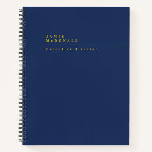 Business Beruflich moderne Navy Blue und Gold Notizbuch