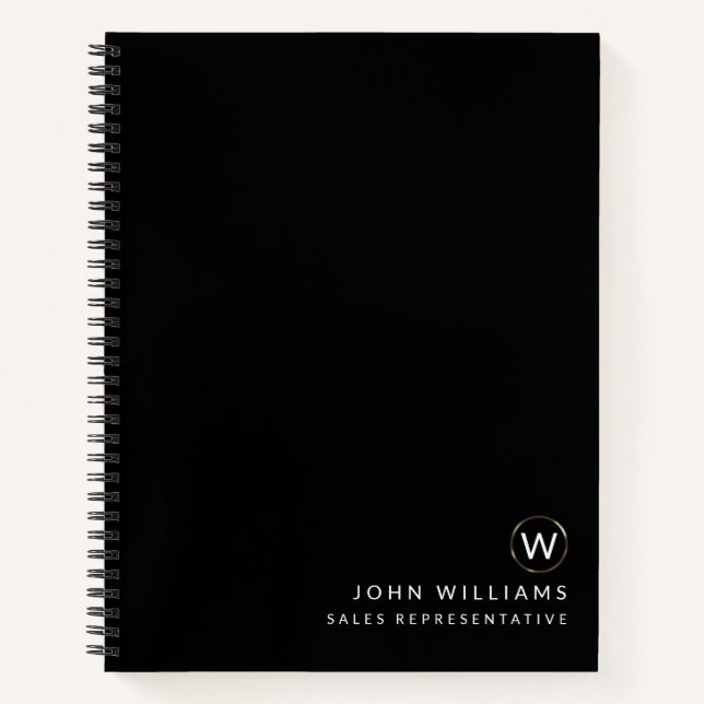 Business Beruflich Modernes Minimalistisches Monog Notizbuch (Vorderseite)