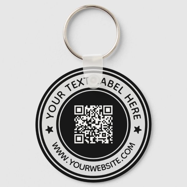 Business Beruflich Scan Me QR Code Modernes Schwar Schlüsselanhänger (Vorderseite)