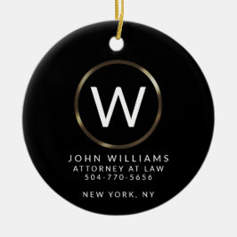 Business Berufliche Minimalistische Monogramm-Orna Keramik Ornament
