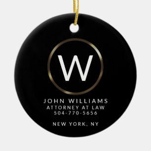 Business Berufliche Minimalistische Monogramm-Orna Keramik Ornament