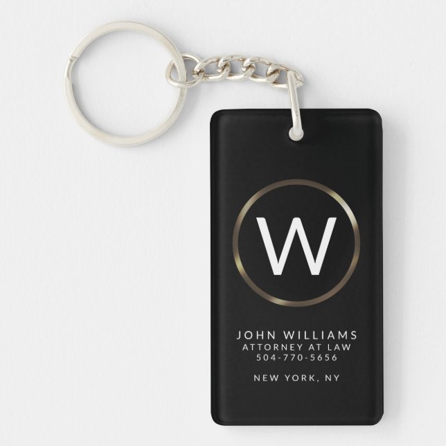 Business Beruflicher Minimalistischer Monogramm-Sc Schlüsselanhänger (Vorderseite)