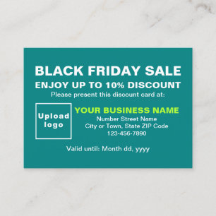 Business Black Friday Sale auf Aquamarin grüne Rabattkarte