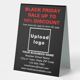 Business Black Friday Sale auf Black Table Sign Tischaufsteller
