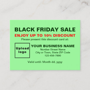 Business Black Friday Sale auf hellgrün Rabattkarte