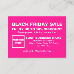 Business Black Friday Sale auf rosa Discount Card Rabattkarte