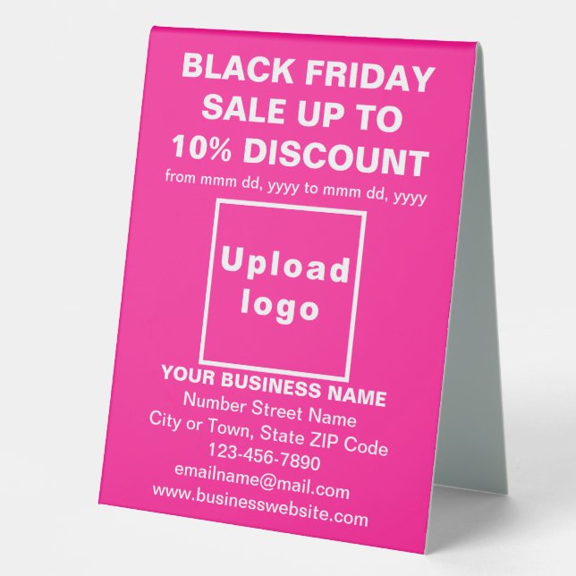 Business Black Friday Sale auf rosa Tafelschild Tischaufsteller (Vorderseite)