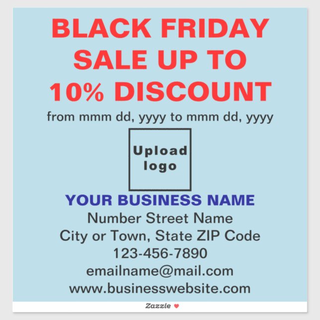 Business Black Friday Sale in Light Blue Aufkleber (Blatt)