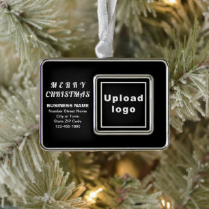 Business Black Gerahmt Rectangle Weihnachtsdekorat Rahmen-Ornament Silber