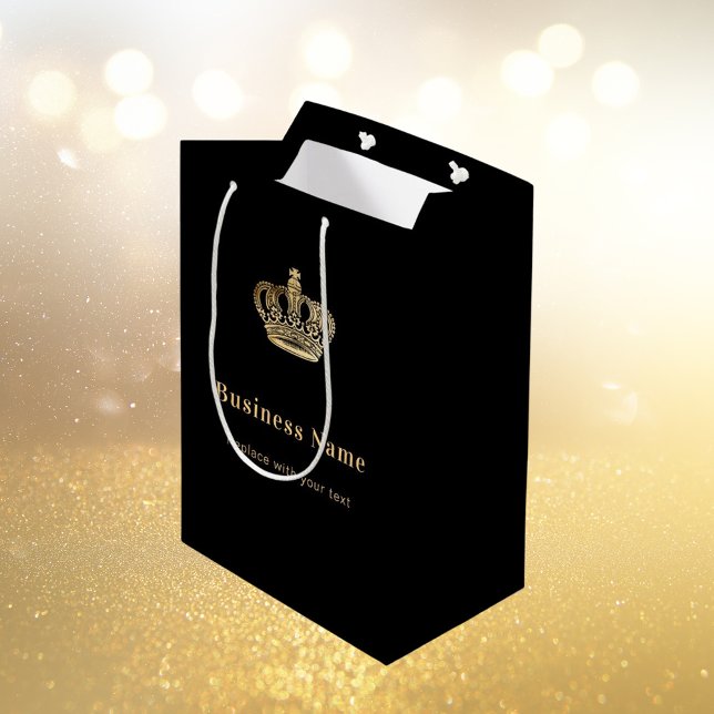 Business Black Gold Royal Kronen Papier Einkaufsta Mittlere Geschenktüte (Von Creator hochgeladen)