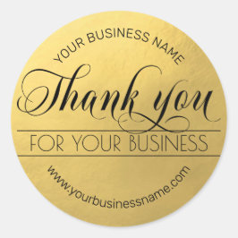 Business Black Gold Script Calligraphy Vielen Dank Runder Aufkleber