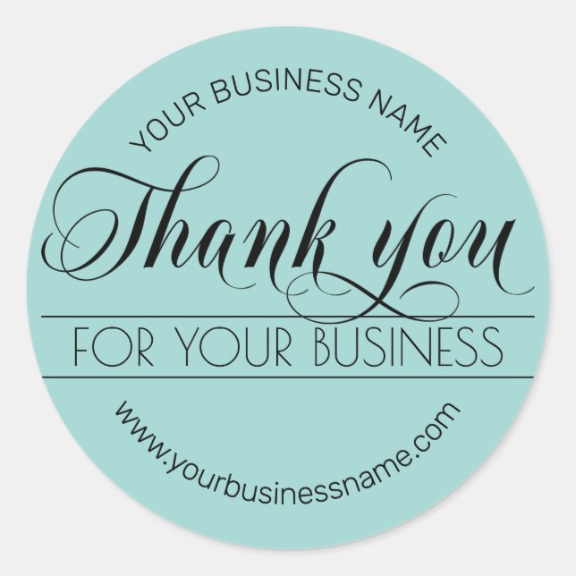 Business Black Green Script Calligraphy Vielen Dan Runder Aufkleber (Vorderseite)